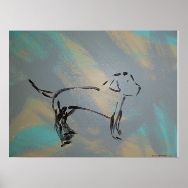 Poster Abstrait Labrador Retriever (Devant)