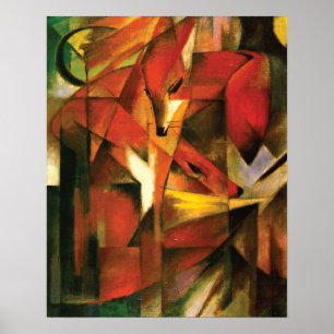 Poster Abstrait ~ Le Renard par Franz Marc