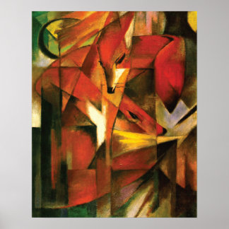 Poster Abstrait ~ Le Renard par Franz Marc