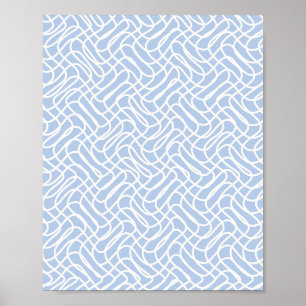 Poster Abstrait Line Motif Bébé bleu