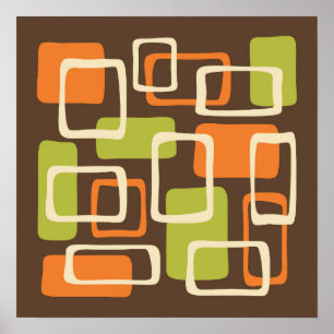 Poster Abstrait moderne du milieu du siècle