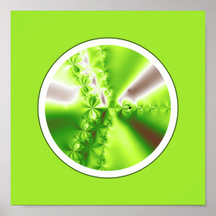 Poster Abstrait moderne Lime Green Fractal