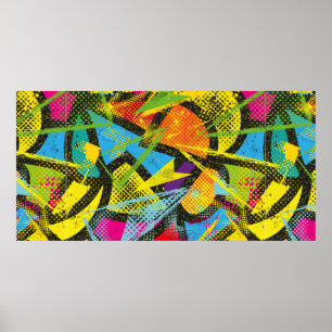 Poster Abstrait motif chaotique sans soudure. Papier pein