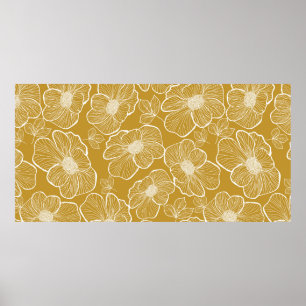 Poster Abstrait motif floral transparent. Arrière-groupe