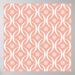 Poster Abstrait motif sans soudure de couleur rose fleur 