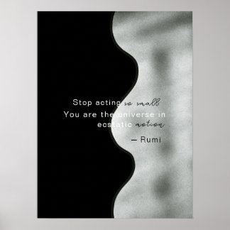 Poster Abstrait noir blanc contemporain simple géométriqu