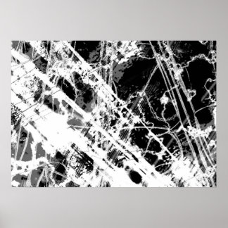 Poster Abstrait noir et blanc