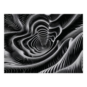 Poster Abstrait noir et blanc