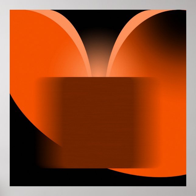 Poster Abstrait Orange Luxe avec Black AP0004 (Devant)