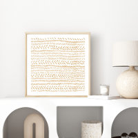 Abstrait Organic Lines Art in Boho Gold