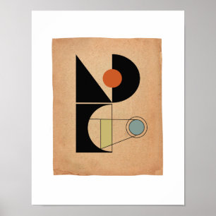 Poster Abstrait original Bauhaus #4