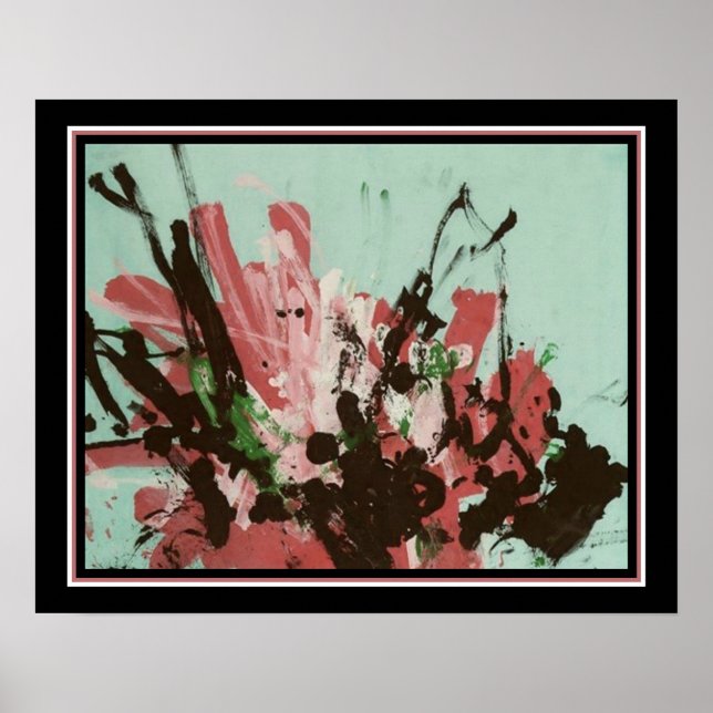 Poster Abstrait par Chimpanzé "Congo" vers 1950 (Devant)