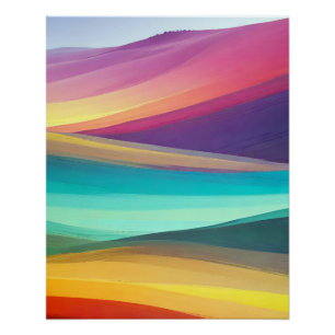 Poster Abstrait Paysage Vallée Nature Arrière - plan Art