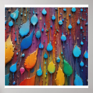 Poster Abstrait personnalisé sur le mur de pluie