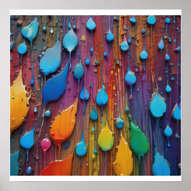 Poster Abstrait personnalisé sur le mur de pluie (Devant)