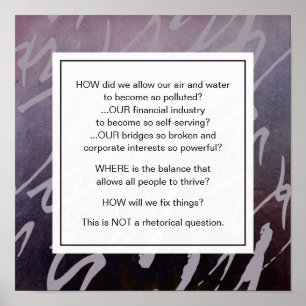 Poster Abstrait Purple Save Planet Earth Motivational