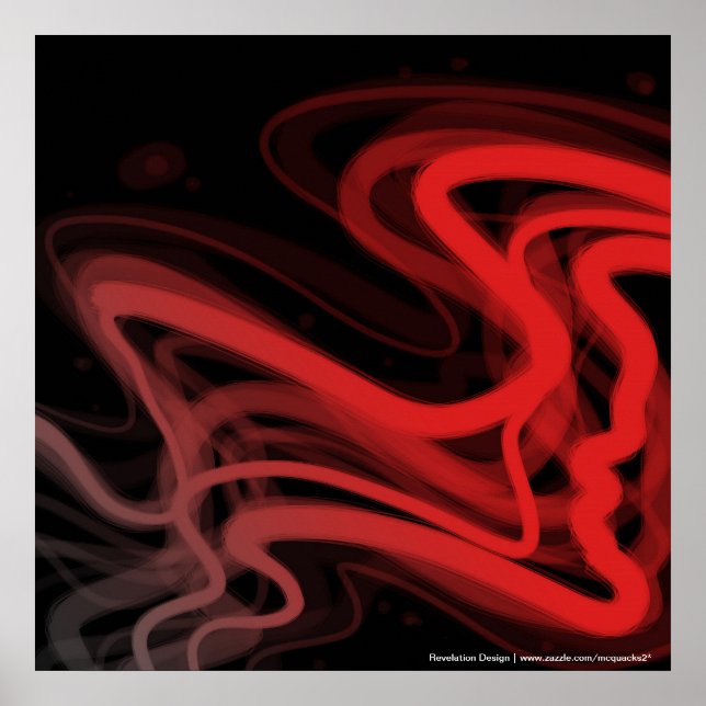 Poster Abstrait rouge stringent (Devant)