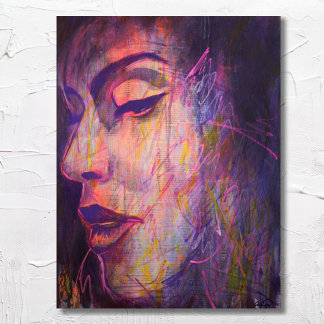 Poster Abstrait Street Art Colorful Woman Portrait Imprim