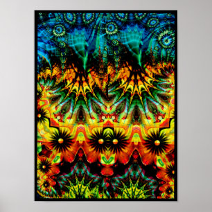 Poster Abstrait Symétrique Psychédélique Coloré