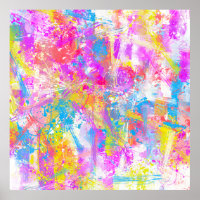 Abstrait Vibrant Peintures colorées éclats