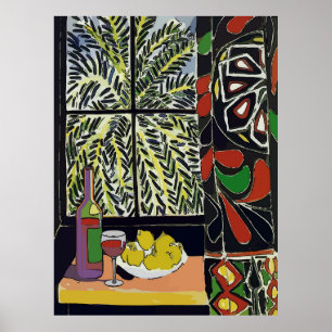 Poster Abstrait, Vin Dans Une Fenêtre De Palmier