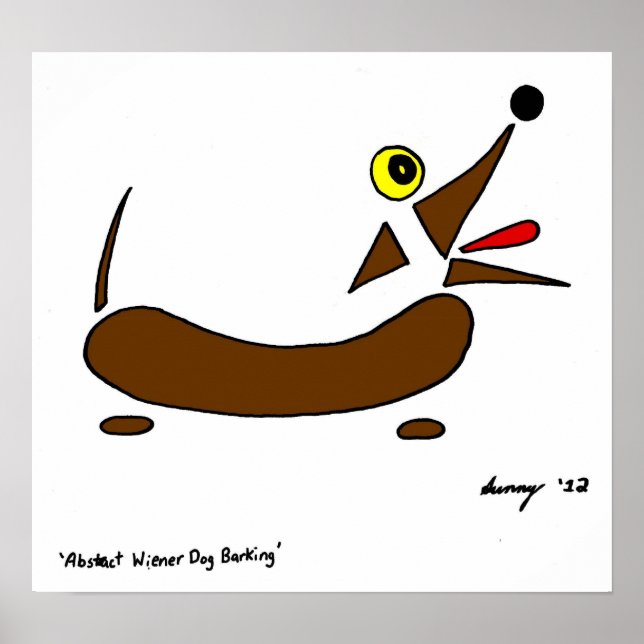Poster Abstrait Wiener Dog (Devant)