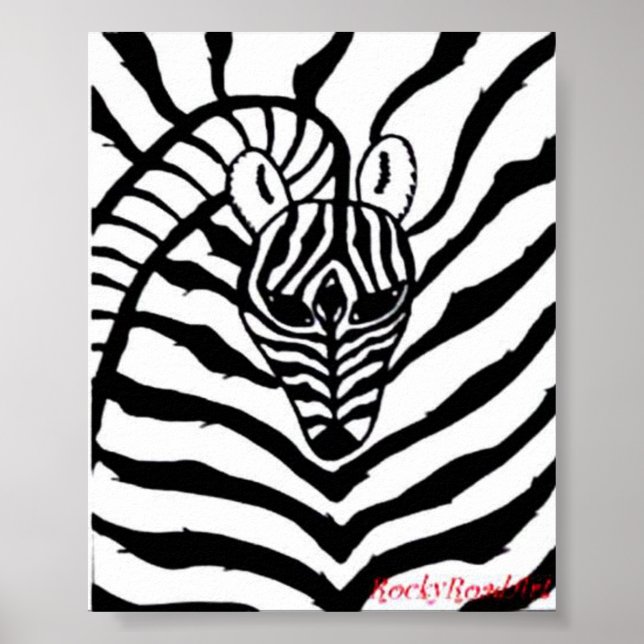 Poster Abstrait Zebra (Devant)