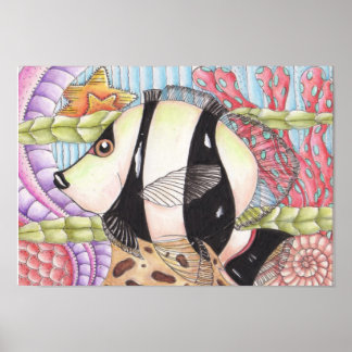 Poster Abstrait Zebra Fish