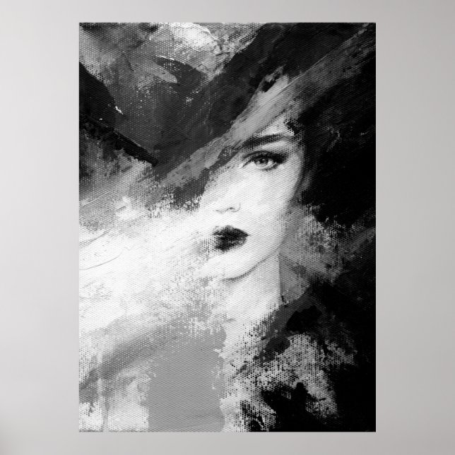 Poster Abstraite belle femme. illustration de mode. ac (Devant)