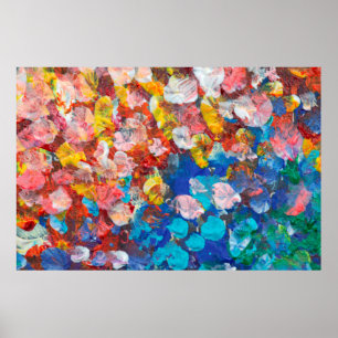 Poster Abstraite brosse de frottement de point acrylique