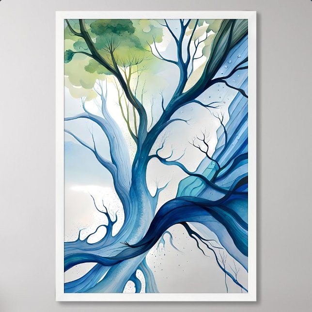 Poster abstraite peinture mère arbre de vie sauver la ter (abstract painting mother tree of life save earth)