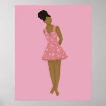 Abstraite sans visage jolie fille avec Afro Puff