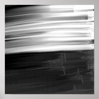 Poster Abstraits traits d'aquarelle noir blanc