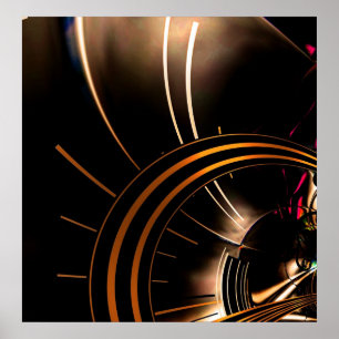 Poster Abstrakt Kunst Gold Raum