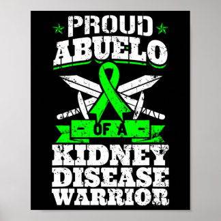 Poster Abuelo D'Une Maladie Du Rein Guerrier Sensibilisat