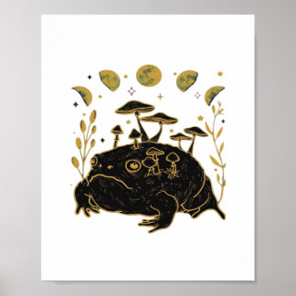 Poster Academia Moon Witchy Goblincore Aesthetic Frog Cla