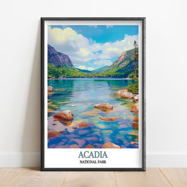 Poster Acadia Wall Art- Jordan Pond Print- Acadia Nationa (Créateur téléchargé)