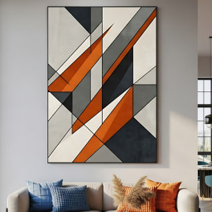 Poster Accent Abstrait Moderne Orange Brûlé