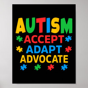 Poster Accepter Adapt Advocate Sensibilisation sur l'auti