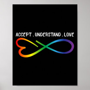 Poster Accepter Comprendre Amour Neurodiversité Infinité 
