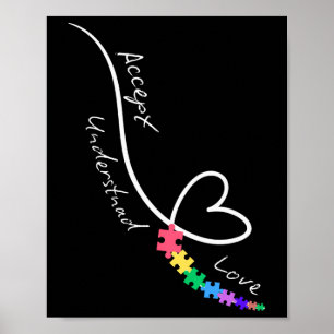 Poster Accepter l'amour comprendre l'autisme soutenir l'a