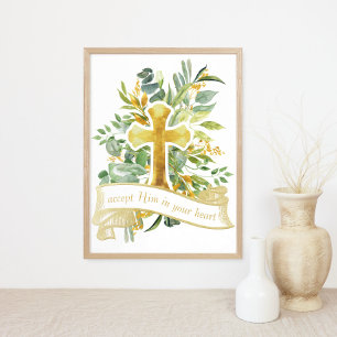 Poster Acceptez Jésus dans votre coeur - Foi chrétienne