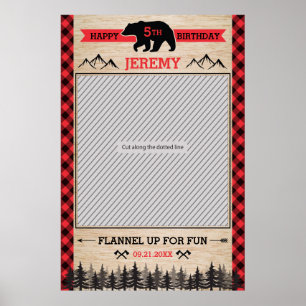 Poster Accessoire de cadre de fête de bûcheron pour photo