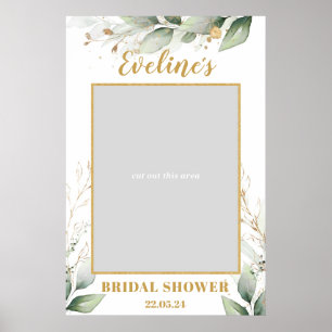 Poster Accessoire de photo de baby shower bohème au eucal
