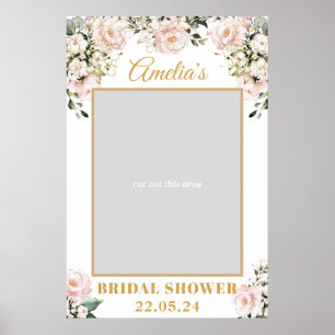 Poster Accessoire de photo de mariage bohème rose poudré 