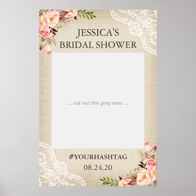 Poster Accessoire de photo de mariage rustique en toile d (Devant)