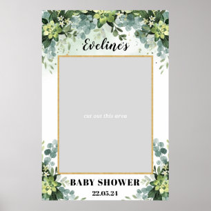 Poster Accessoire de photo pour baby shower avec succulen