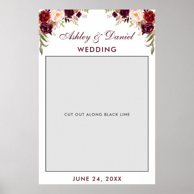 Poster Accessoire de Photomaton de Mariage Bordeaux (Devant)