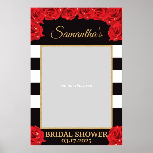 Poster Accessoire photo Blush Red Roses et Gold Fête des  (Devant)