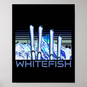 Poster Accessoires de ski Whitefish Rétro Ski Whitefish
